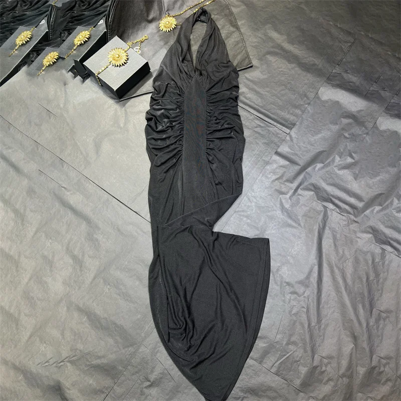 Immagine 3: Abito da donna Nuovi abiti lunghi senza maniche slim fit in maglia elastica per l'estate 2025 Abiti da festa sexy senza schienale Abiti da sera