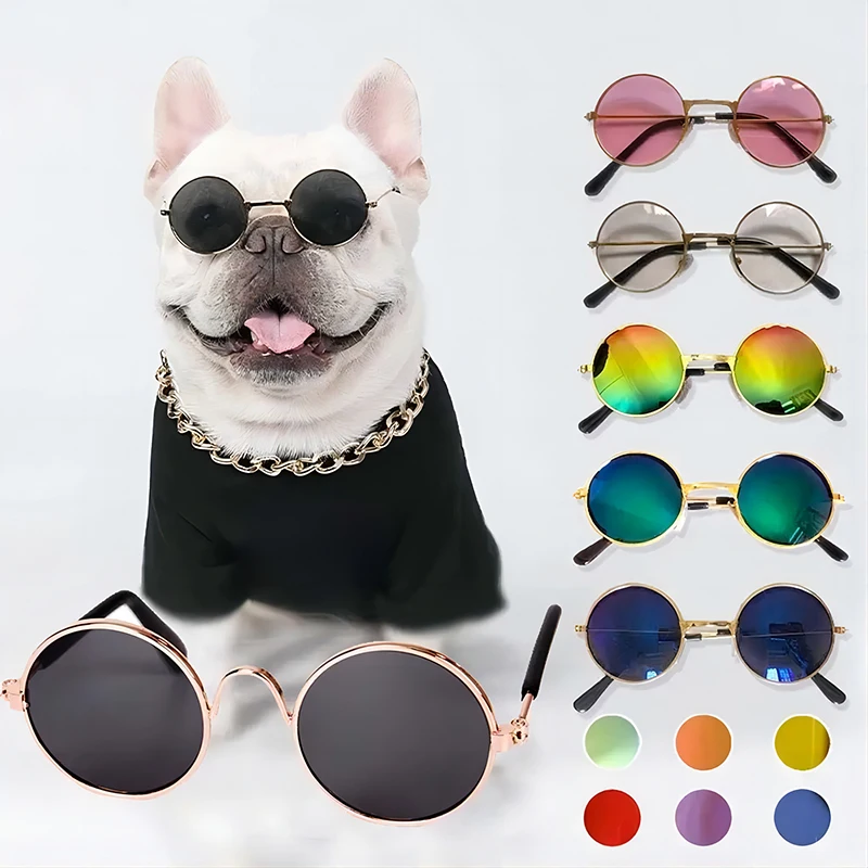 Cat Sunglasses Lovely Vintage Round  Reflection Eye wear glasses For Small Dog Cat Pet Photos Pet Products Props Accessories