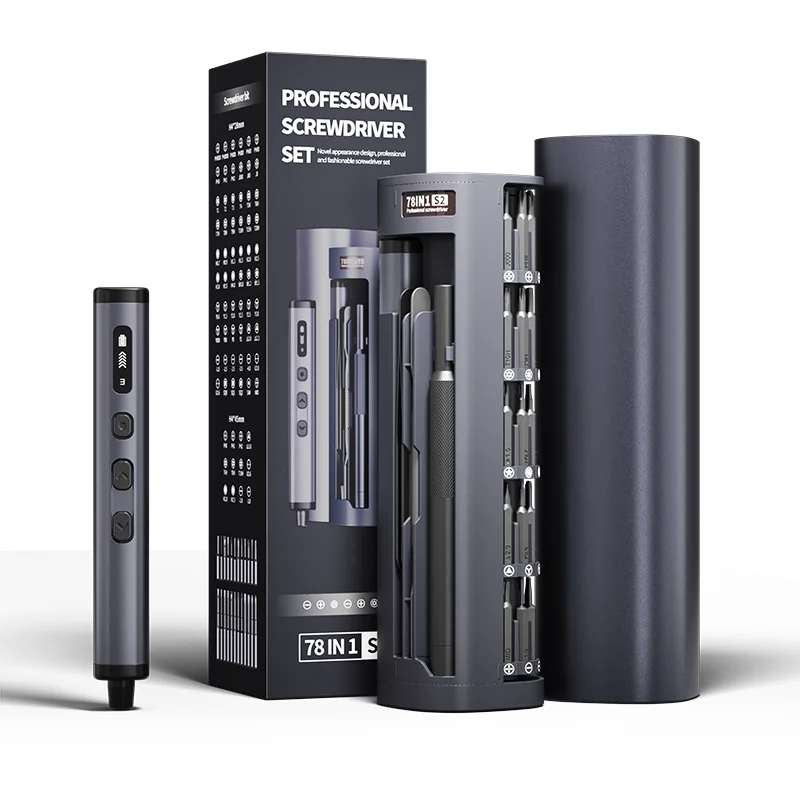 78 in 1 Magnetic Screwdriver Set Precision Electric Screwdriver Kit with 72 Bits 5 Torque Settings for Watches IPhone Glasses
