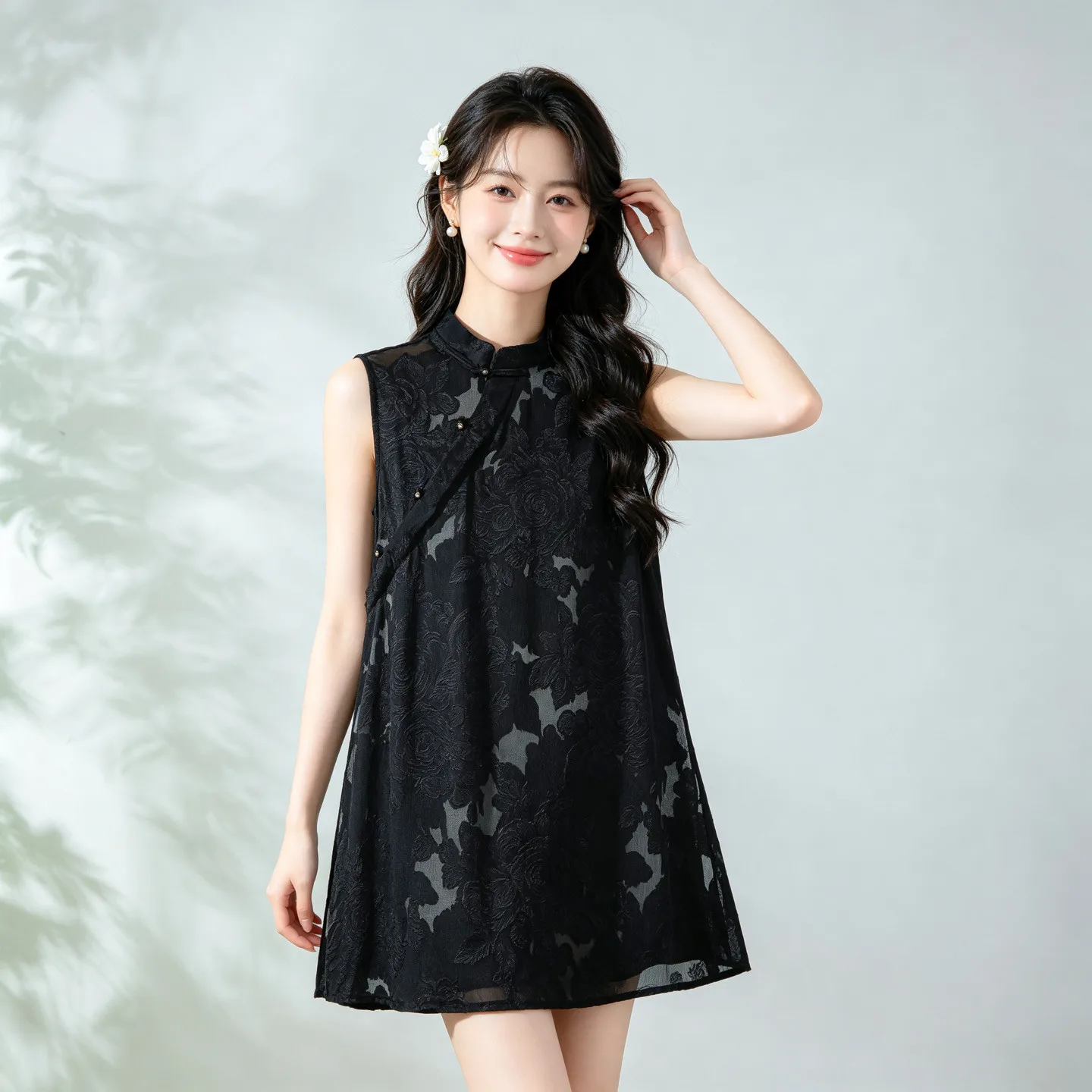 Winsleter-100%Real Silk Elegant Vest, Stand Cutting Flower Silk, Women Versatile Thin Loose Sheer Vest, 2026 Summer New T67402CC