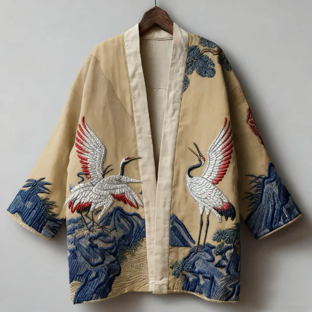 Oversized Men Kimono Cardigan Jacket Vintage Printed Half Sleeve Bathrobe Yukata Haori Loose Casual Women Coat Shirt Outwear