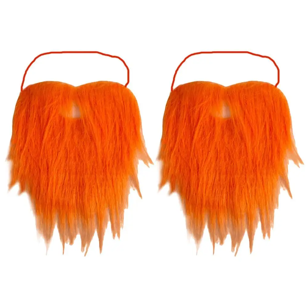 

2 Pcs Prom Party Beard Halloween False Mustache Costume for Man Fake Facial Hair Wigs Props Funny Colorful