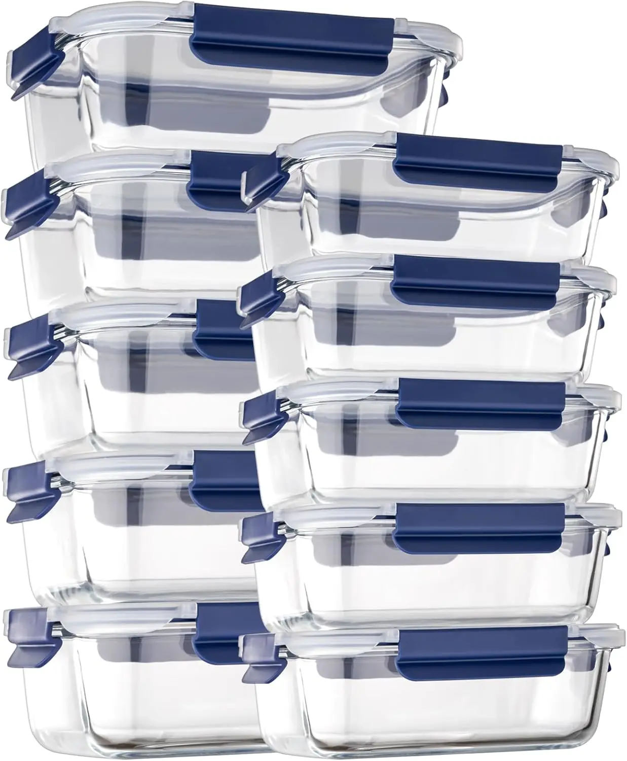 Glass Food  Containers with Lids Airtight, [10 Pack] Glass Meal Prep Containers, Glass  Container Set with Bpa-free Lid for Food