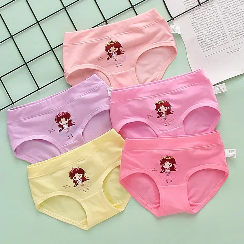 Roupa interior para meninas crianças calcinha shorts dos desenhos animados gato padrão lote para meninas 4-12 criança boxer briefs juventude cuecas de algodão