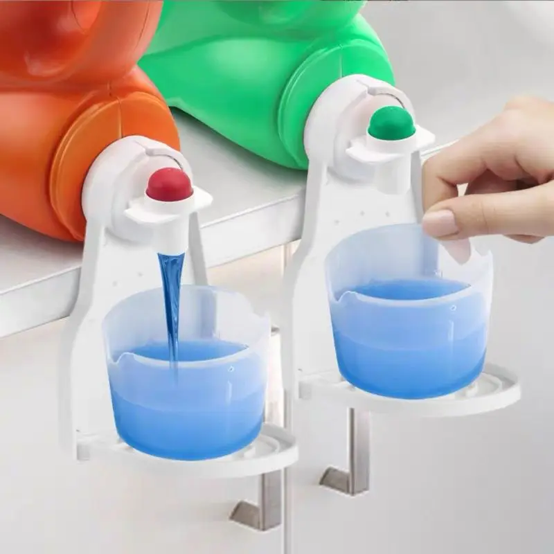 Lamgool Laundry Detergent Universal White Organizer Soap Dish Accessories Drip Collector Cup Holder Fabric Softener Rack Spill ﻿