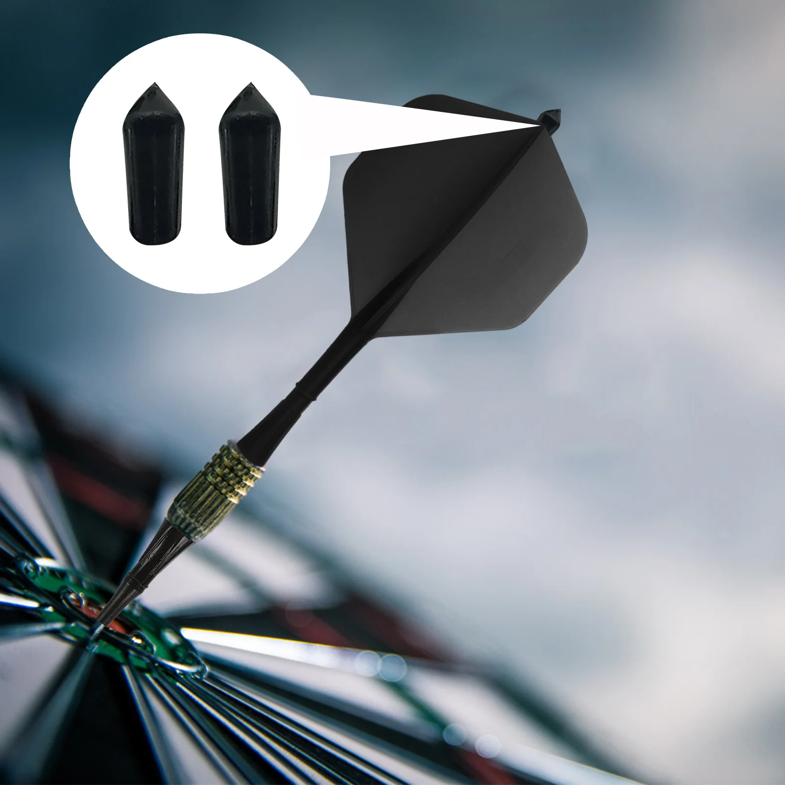 40 قطعة جناح ذيل رمي السهام من البلاستيك المتين مثبت الطيران في الهواء الطلق لوازم الألعاب ملحقات الجناح التوقف #6