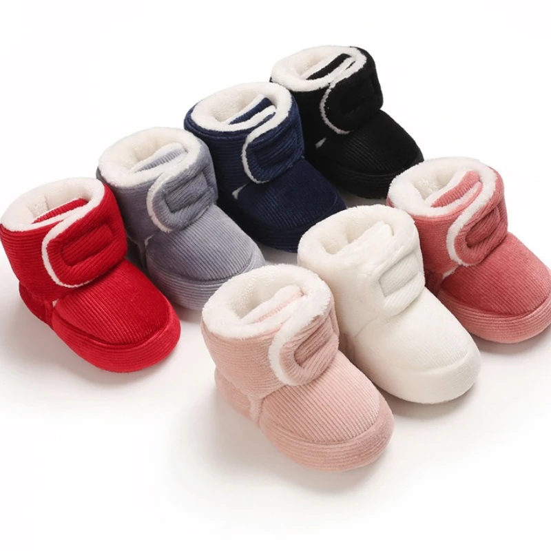

Winter Toddler Cotton Walking Shoe 2025new Baby Flat Bottom Warm Shoe Retro Baby Comforta Home Versatile Floor Shoe Child Boots