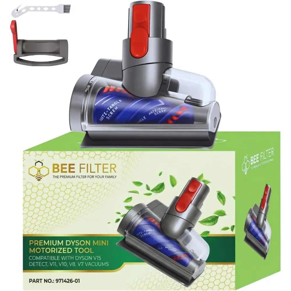 Motorized Brush - Pet Hair Removal Vacuum Attachment for Vacuum Cleaners, Hair Screw Tool for Carpeted Stairs, Couch Cushions, U