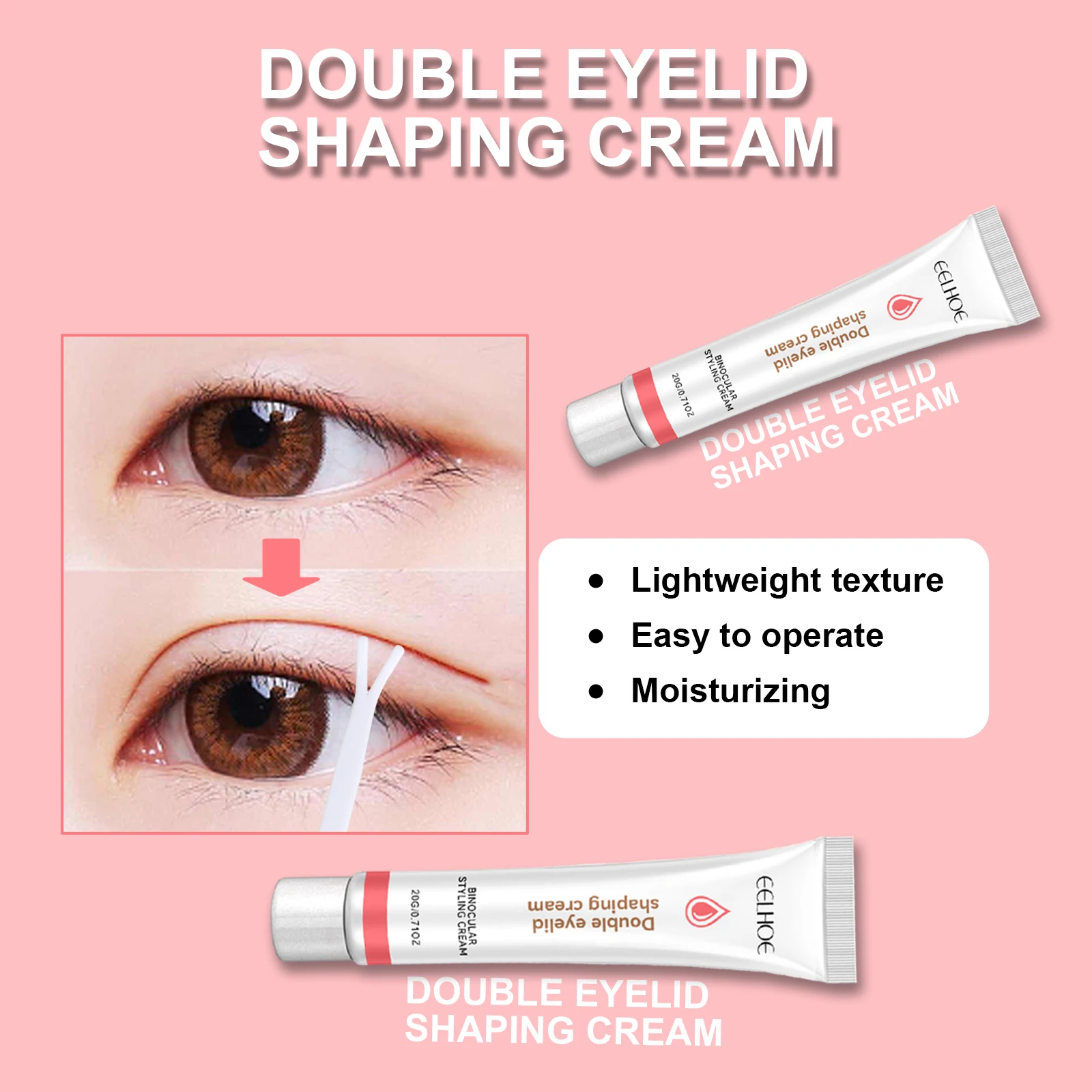 EELHOE Double Eyelid ครีมจัดแต่งทรงผม Double Eyelid Shaping Cream 20g ตาที่มองไม่เห็นกาวครีมตากาว Y STICK