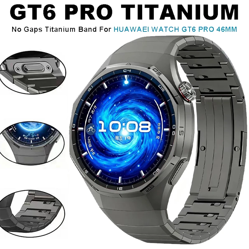 

No Gaps Titanium Strap for Huawei Watch GT 6 Pro Luxury Metal Band for Huawei Watch GT6 Pro Quick Release Band