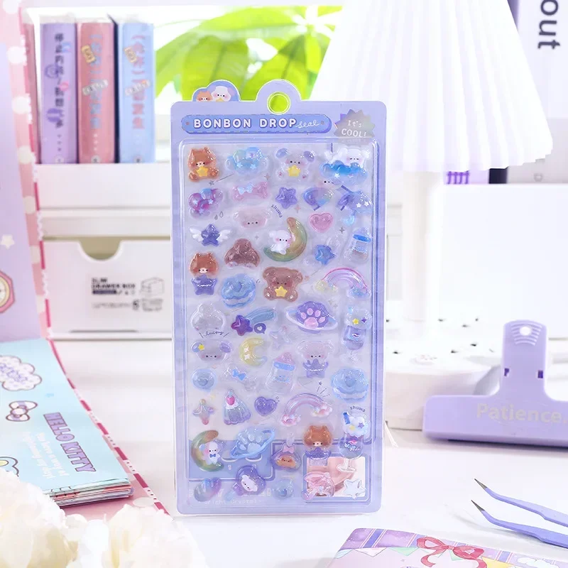 Kawaii 3D บรรเทาสติกเกอร์สติกเกอร์ DIY โทรศัพท์กระเป๋าเดินทางรถจักรยานยนต์แล็ปท็อปกระเป๋าเดินทางสติกเกอร์รูปลอกสติกเกอร์โทรศัพท์น่ารักการ์ตูนตกแต่ง