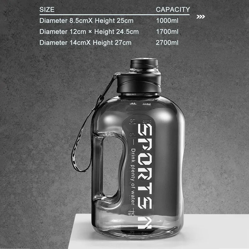 

Cool summer large capacity Water Bottles with Straw Gym Traveling Hiking Camping Hot Water Bottle Leakproof Fitness Bottle
