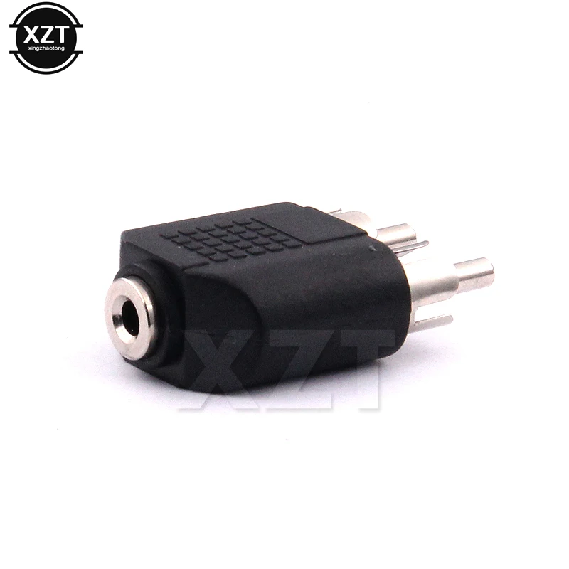 1Pcs Dual Rca Naar 3.5Mm Jack Adapter Lotus Hoofd 3.5Mm Female Naar Rca Male Audio Connector Adapters