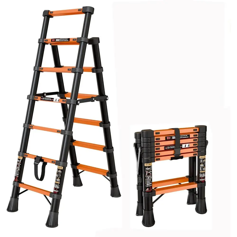 Składany stołek z poręczą bezpieczeństwa, szerokim antypoślizgowym pedałem, grubymi gumowymi nóżkami, lekki, wytrzymały, składany i przenośny, 33