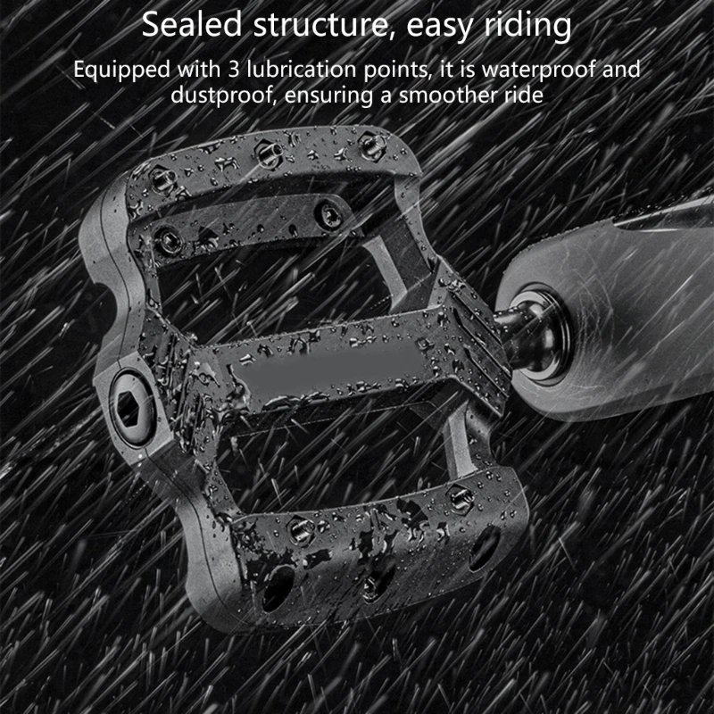 

Light Weight Nylon Mountain Bicycles Pedals Wide Flat Cycling Pedals 3 Bearings Nonslip Bicycles Pedals Easy to Use