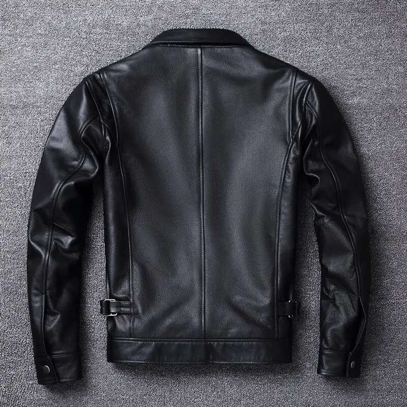 2025 Men\'s Leather Jacket Natural Men\'s Genuine Cowhide Jacket Spring and Autumn Casual Black Men\'s Clothing Asian size S-6XL