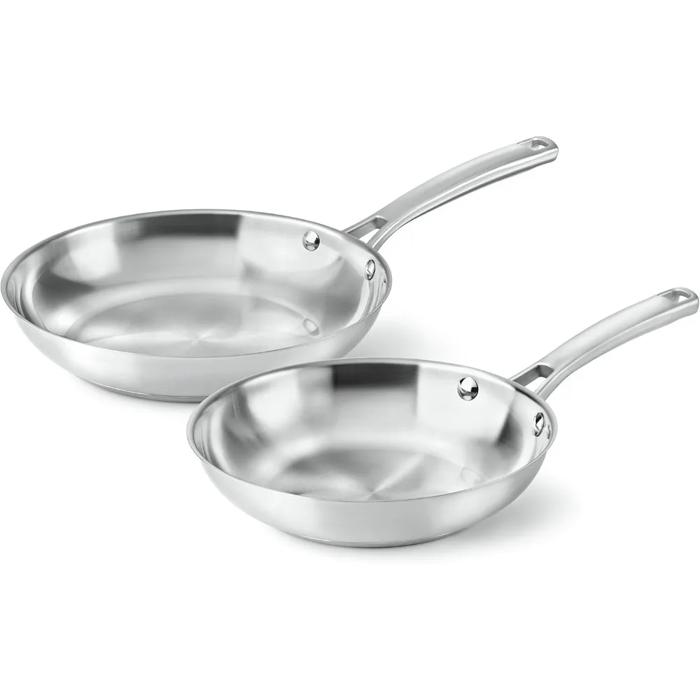 HAOYUNMA Classic Stainless Steel Cookware, Fry Pan, 2-piece