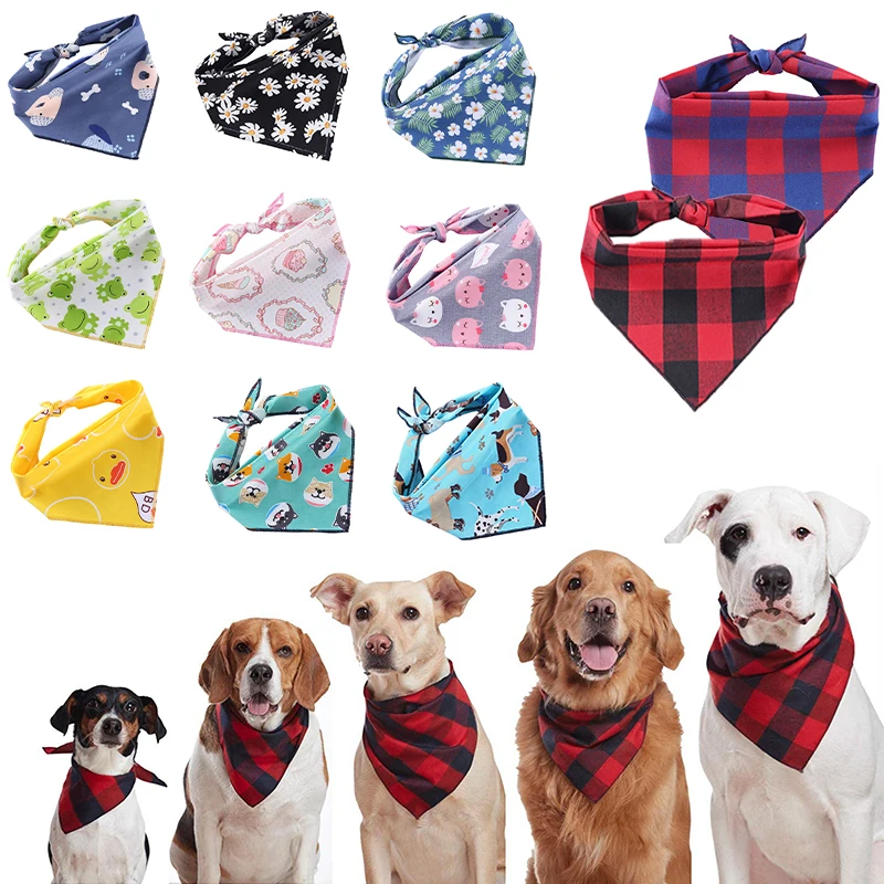 Fashion Pet Triangle Bandana Adjustable Cute Pattern Chihuahua Neckerchief Puppy Soft Cotton Scraf Dog Saliva Towel Pet Supplies