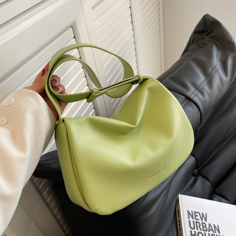 

Women Fashion Pu Crossbody Bags Solid Color Soft Leather Shoulder Tote Bags Large Capacity Female Daily Commute Messenger Pack