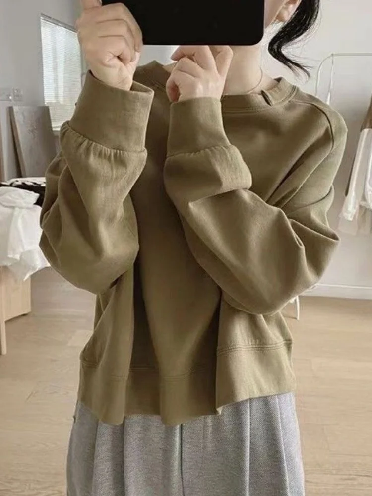 Loose Casual Long Sleeve T-Shirt Women's Shoulder Insert Style Bottoming Shirt Lazy Fashion Versatile Loose Fit Commute Wind