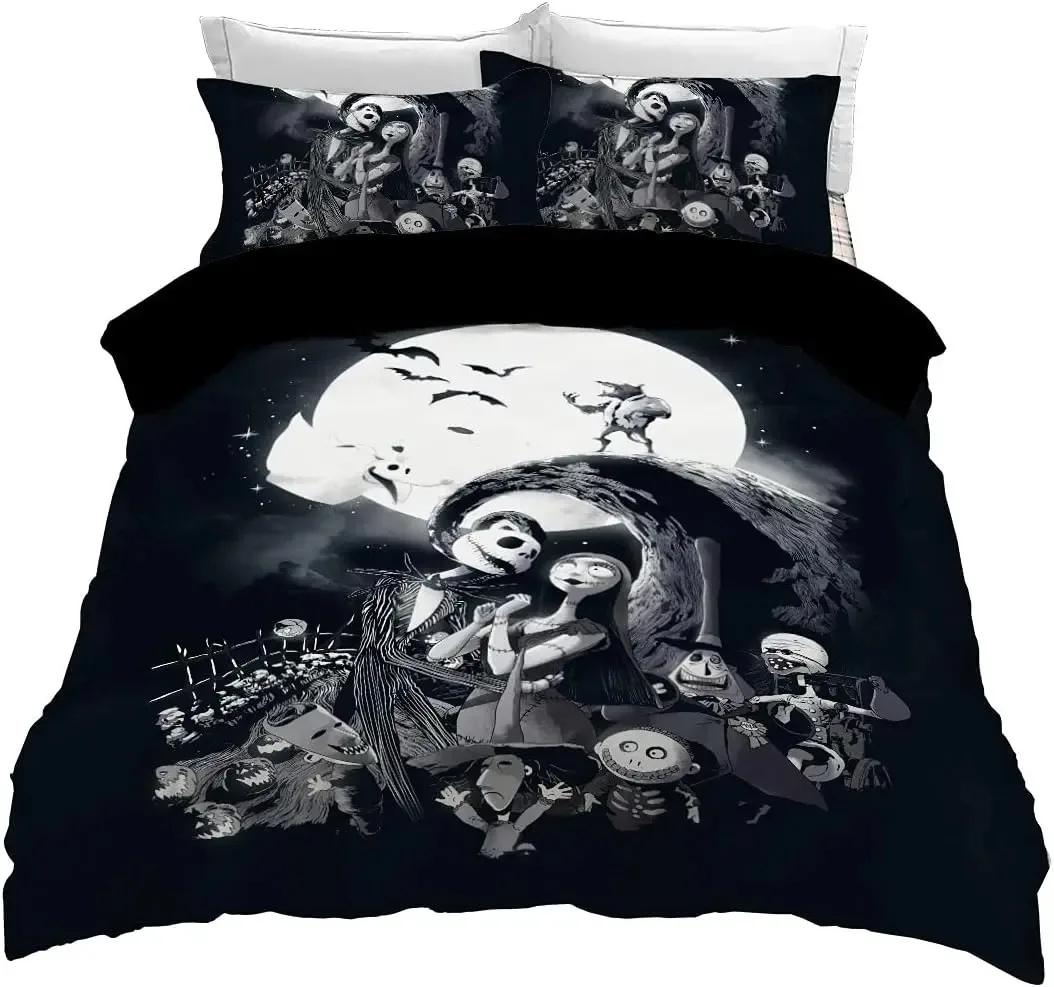 3D Print Nightmare Before Christmas Bedding Set Comforter Sets Anime Quilt Cover king Queen Size Boys Adult Bedding Sets