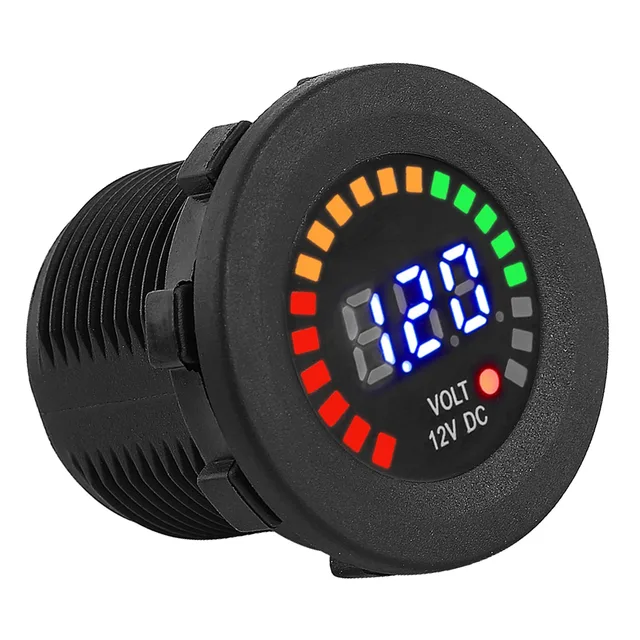 12 V motocykl samochód LED cyfrowy wyświetlacz woltomierz wodoodporny miernik napięcia woltomierz motocykle samochody łodzie ATV UTV kamper