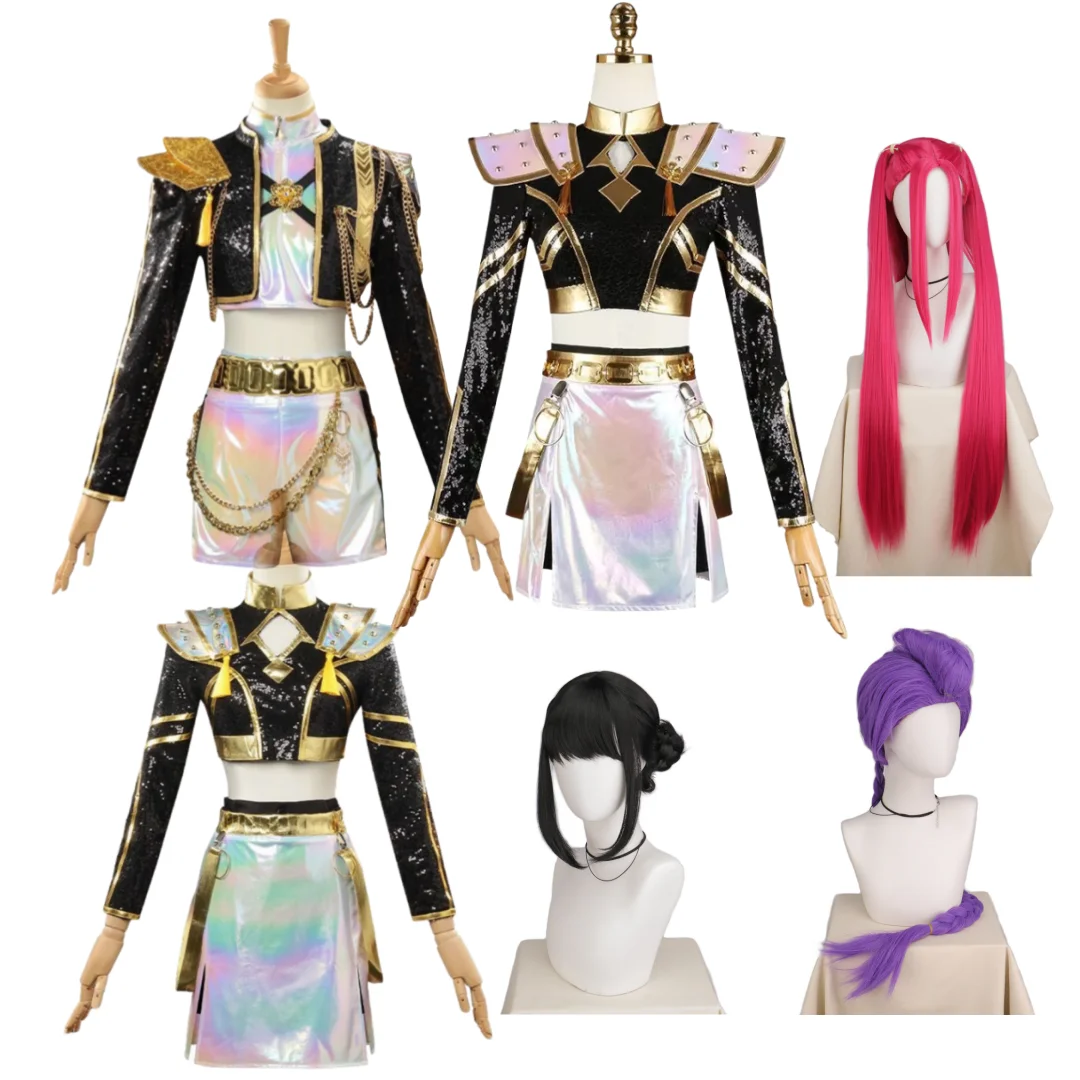 

Anime K-Pop Zoey Mira Rumi Cosplay Costume Wig Black Demon Hunters