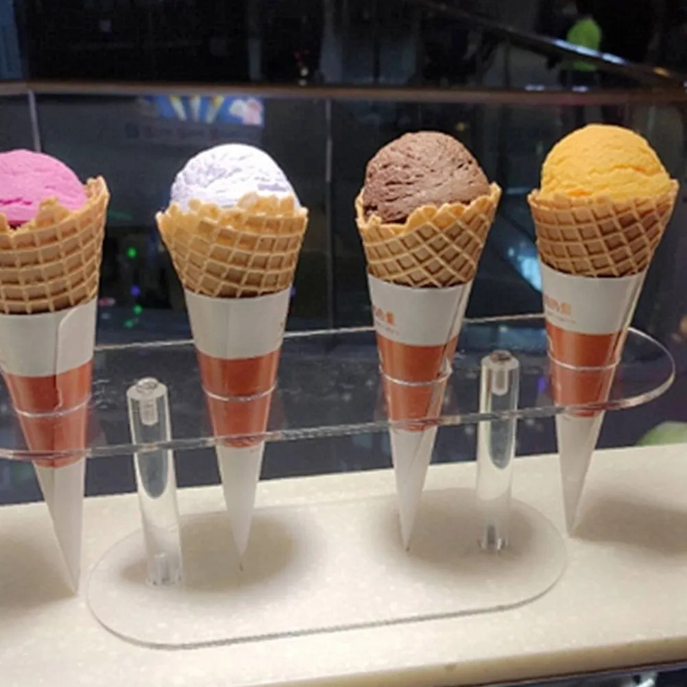 

Прозрачная подставка для вафельных рожков, настольный многофункциональный держатель для мороженого, суши, бумажных рожков, для вечеринок, кафе, ресторанов, десертов