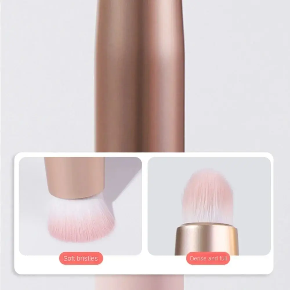 Dustproof Double-headed Lip Brush Lip Liner with Protect Cap Makeup Brush Metal Handle Eyeshadow Applicator