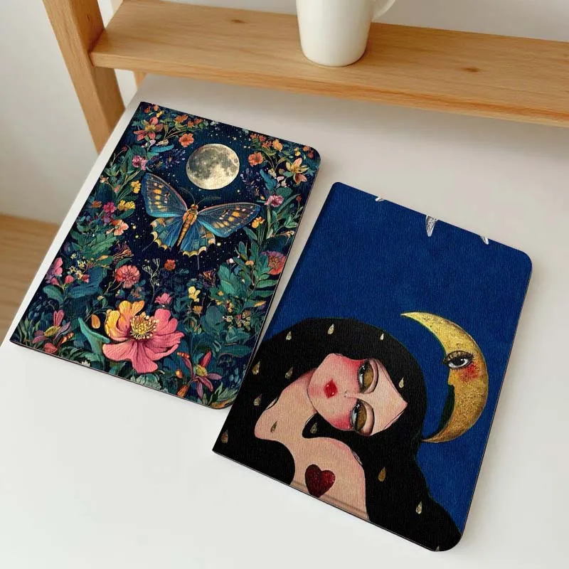

Butterfly Moon Floral Night Tablet Case For Apple iPad Air Pro mini 1 2 3 4 5 6 7 8 9 11 M2 M3 M5 M4 5th 6th 7th 10th 11th Gift