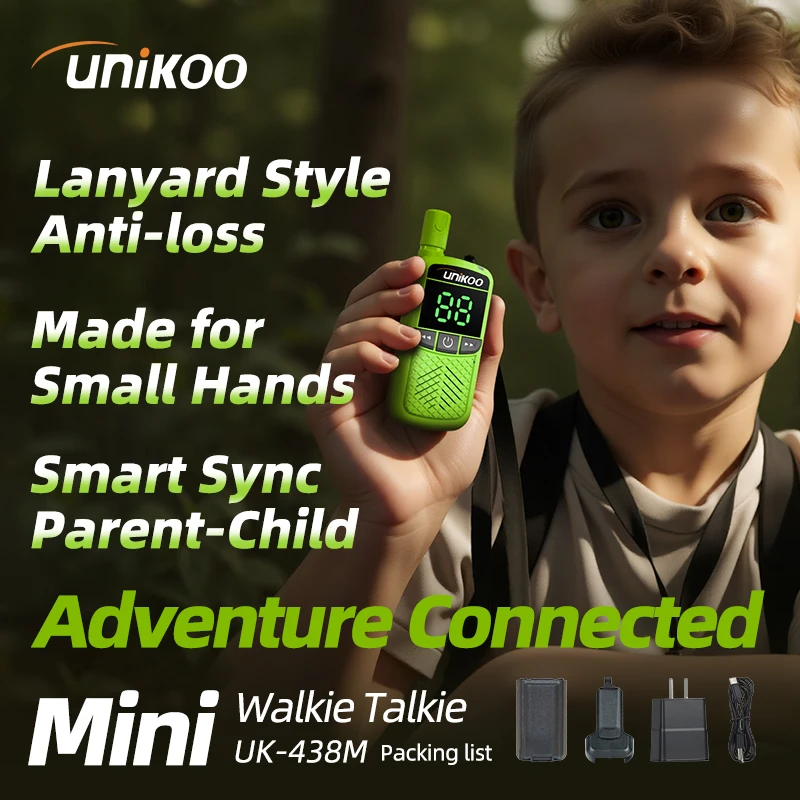 

UNIKOO UK483M Walkie Talkie LCD Display Long Range Kids Walkie Talkies 2 PCS Mini Portable Handheld Radio Comunicador