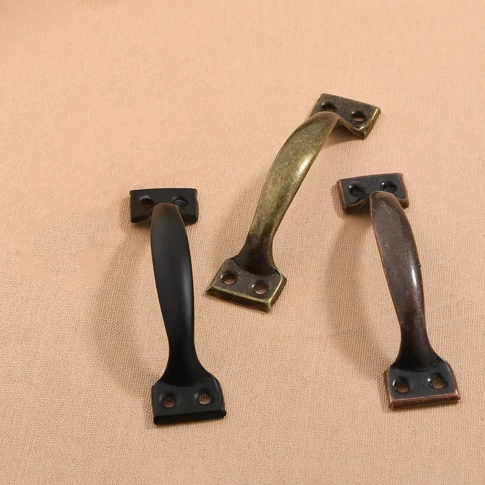 3PCS Bow-Shaped Iron Furniture Handle Vintage Drawer Wardrobe Cabinet Door Handle 4/5 Inch Garages Sheds Door Knob Hardware Pull