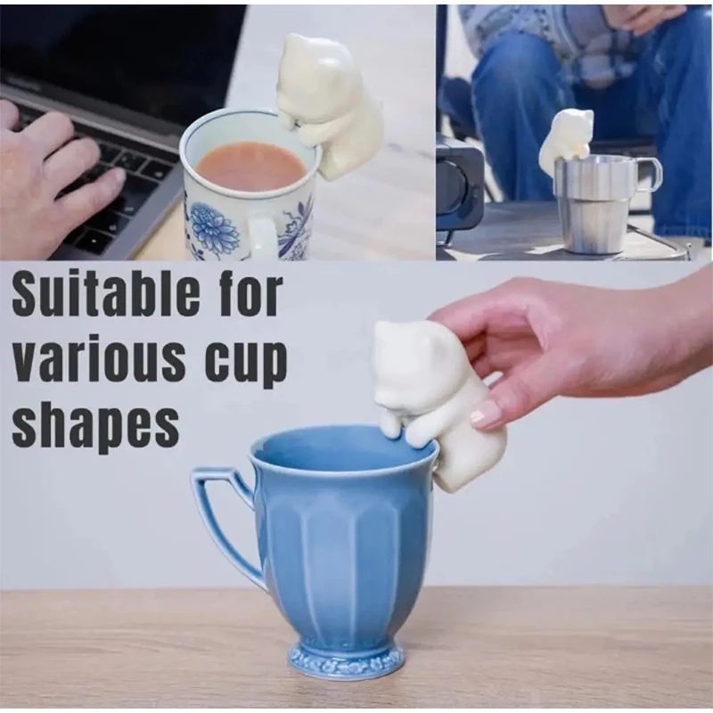 Mini Cat-shaped Food Cooling Fan Cools In 3 Mins USB Rechargeable 2 Speeds Waterproof Food Fan For Hot Drink For Coffee Tea Meal