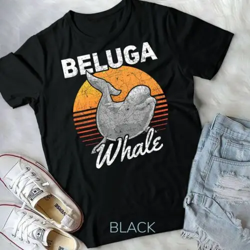 Ocean Mammal Sea Creature Ocean Animal Retro Beluga Whale Unisex T-shirt