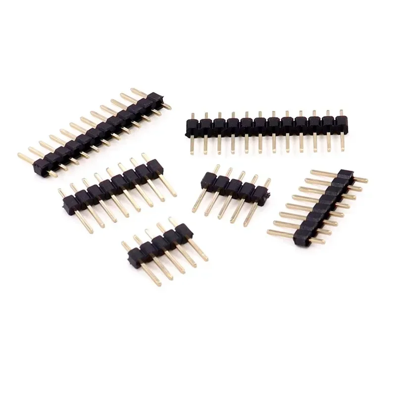 

500pcs 2.54mm Single Row Male Pin Header Connector 20/25/30 Pin 11.5MM Length Iron Copper Gold Plated Pin