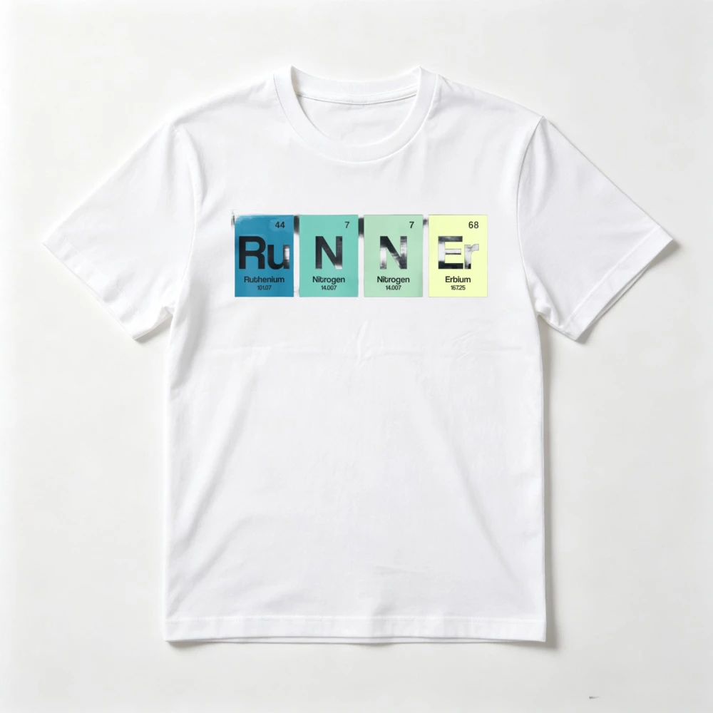 Runner Periodic Table Style Graphic Funy Marathon Runners Gift T-Shirt Summer Daily Men Women Casual Fashion Loose T Shirt