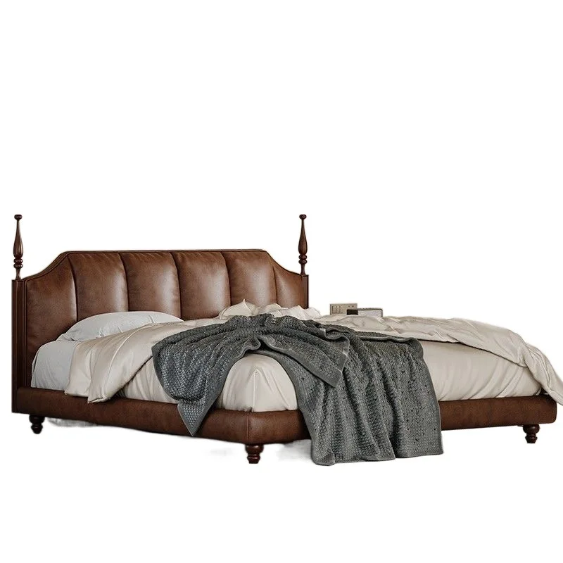 

French, Vintage, Leather Bed, High Box, Storage, Double Bed, Keys, Medieval