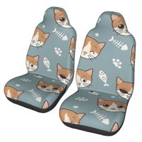 cute little cat 2pcs Print Car Seat Covers for Women and Men, Universal Auto Front Seat Protector Fits for Car, SUV Sedan,