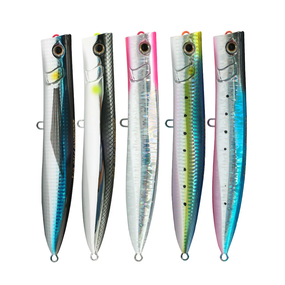 JIGGINGPRO 190mm 60g Topwater Slim Popper Lure Sea Floating Fishing Lure Amberjack Kingfish Tuna GT Bait