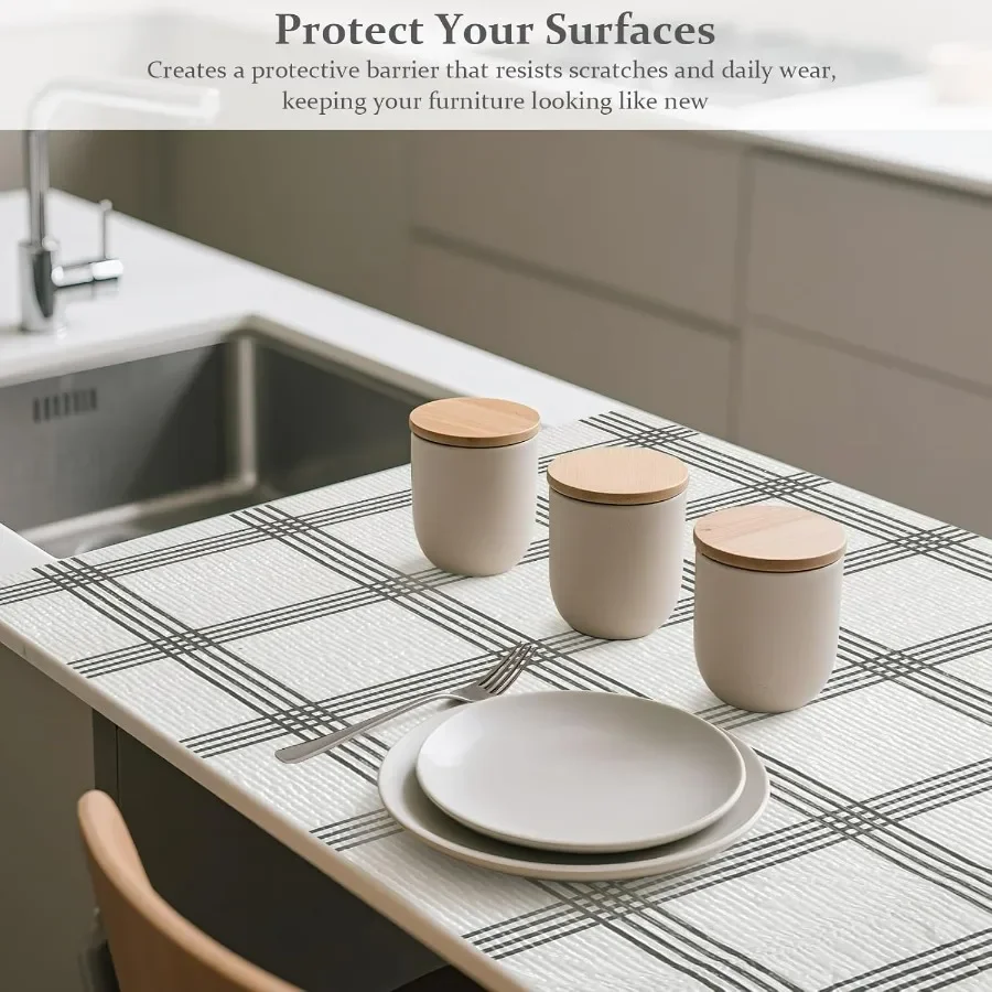 Heavy duty non adhesive non slip drawer and shelf liner for kitchen cabinet with waterproof protection easy to cut using measur