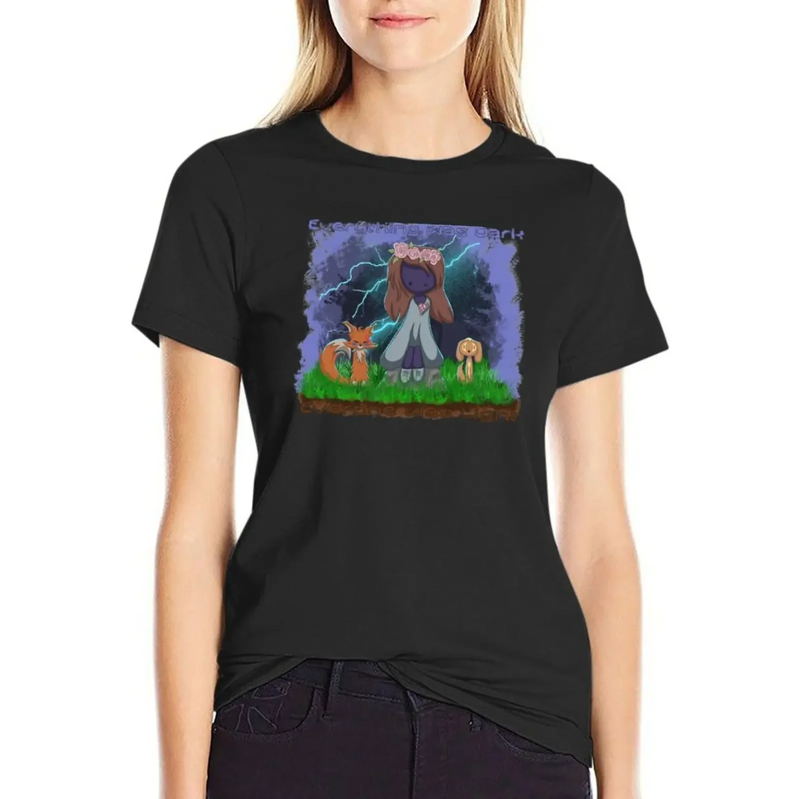 

Everything was Dark T-Shirt oversized summer tops aesthetic clothes lady clothes Woman clothing