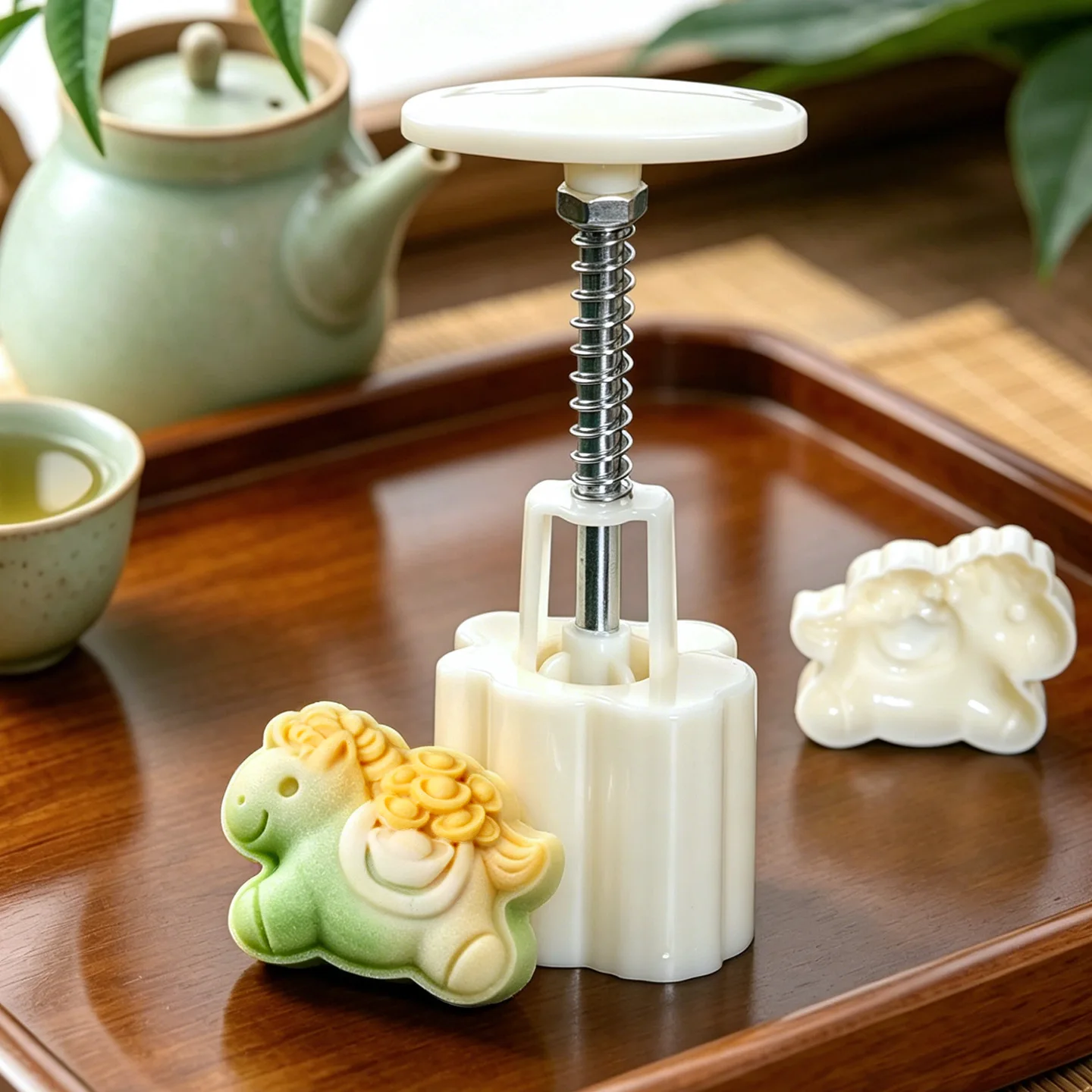 (BF06)DIY Horse-shaped Mooncake Mold Hand-Pressure Pastry Mold Hand Press Mung Bean Cake Model Pastry Embossing Make Baking Tool