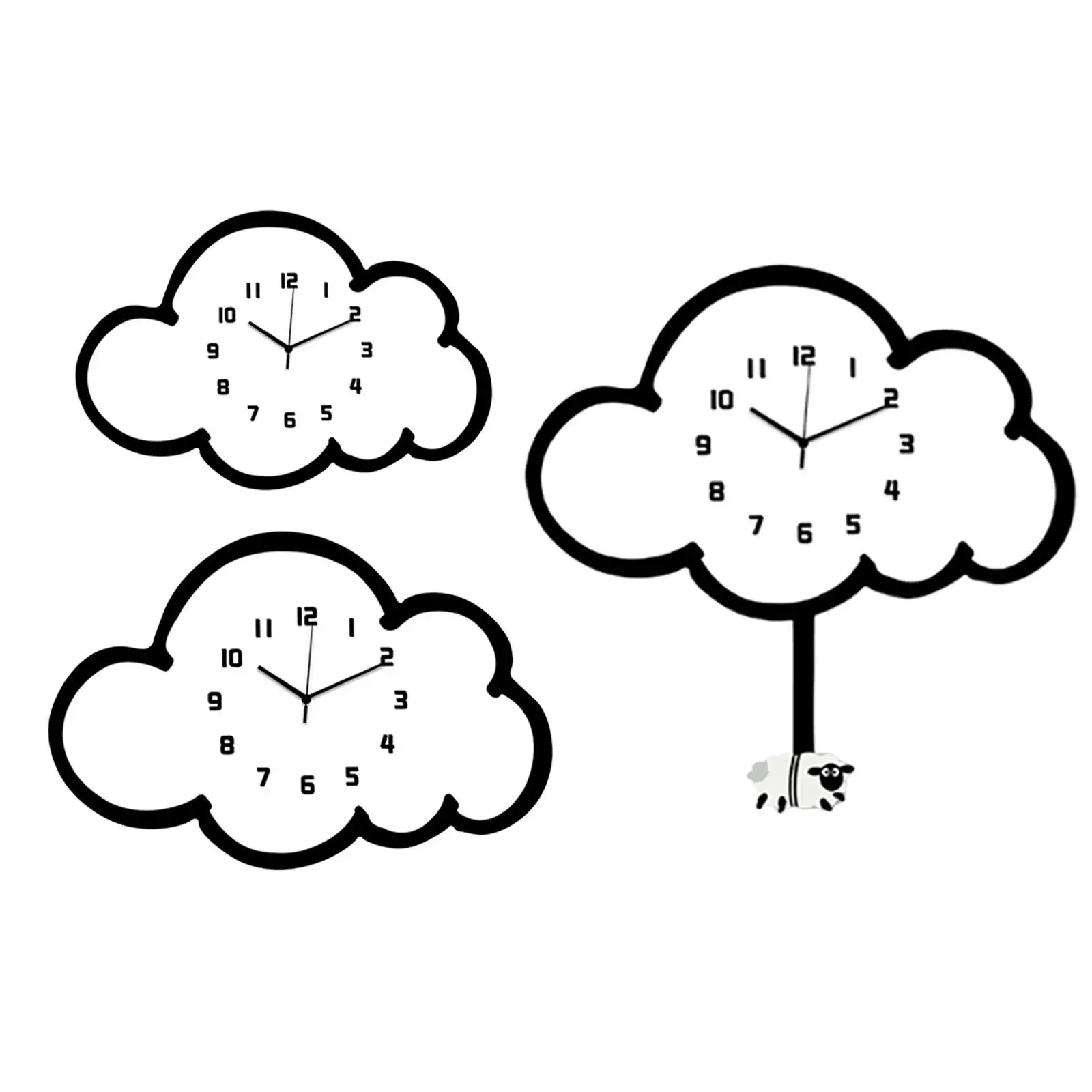 

Настенные часы с облаком, деревянные современные декоративные часы, настенное украшение, бесшумные для кухни, гостиной, столовой, украшения дома