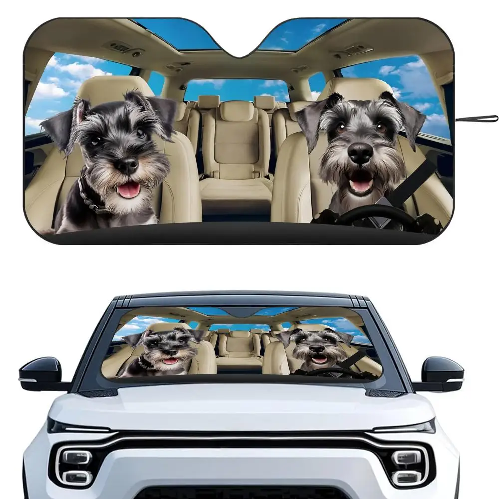 

Милый миниатюрный солнцезащитный козырек для собак породы шнауцер, многоразовый, из алюминиевой фольги, с УФ-защитой, пятислойной теплоизоляцией, для лобового стекла