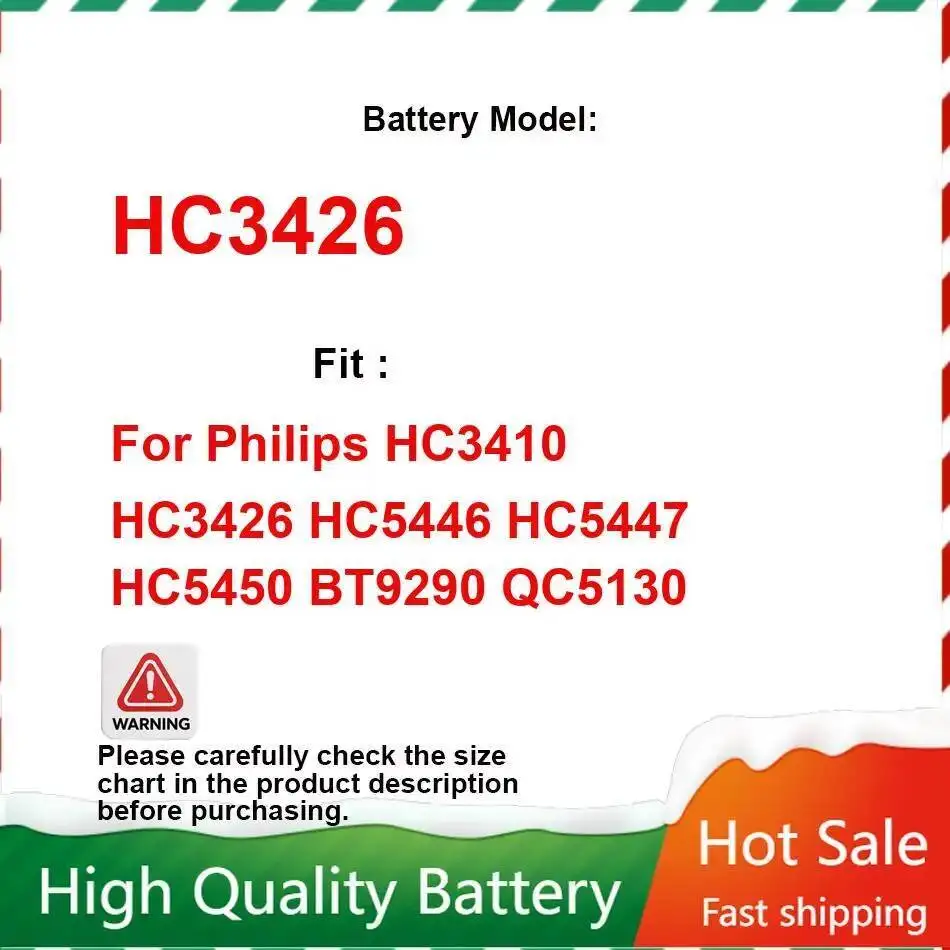 

HC3410 HC3426 HC5446 HC5447 HC5450 BT9290 QC5130 2.4V 750mAh Battery Pack for Philip Electric Shaver High Quality Bateria + NO