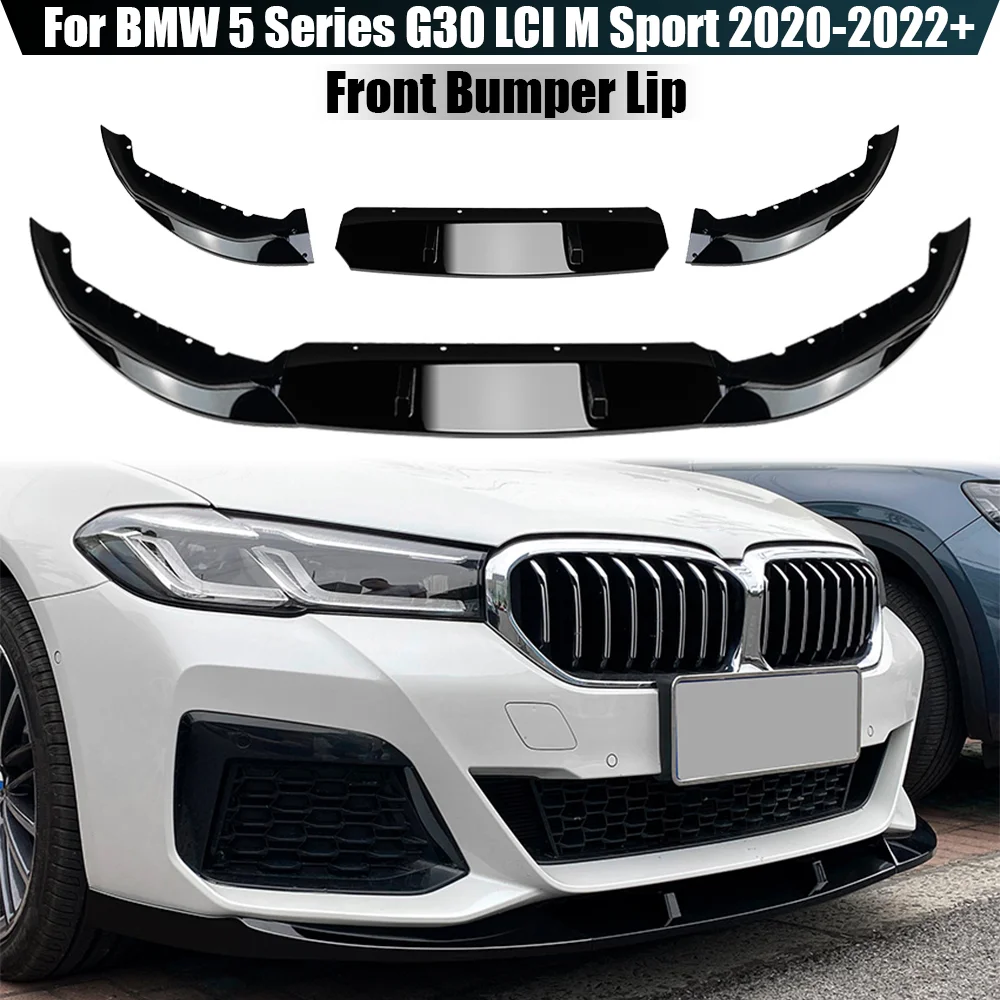 

For BMW 5 Series G30 LCI M Sport 525i 530i 2020 2021 2022 Front Lower Bumper Lip Spoiler Splitter Diffuser Cover Guard Protector