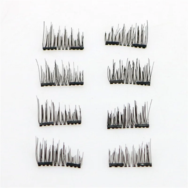 8pcs Half Eye Magnetic Eyelashes with 2 Magnet Set 3D Mink Soft Natural Fake Eye Lashes Reusable Long Lasting DIY Makeup Tools