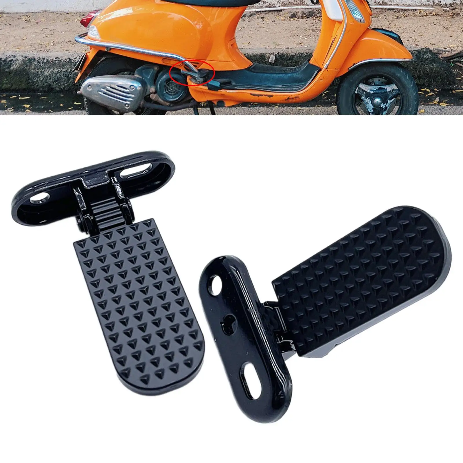 2x Bike Rear Pedals Metal Foldable Foot Pegs for Electric Bicycle Motorcycle