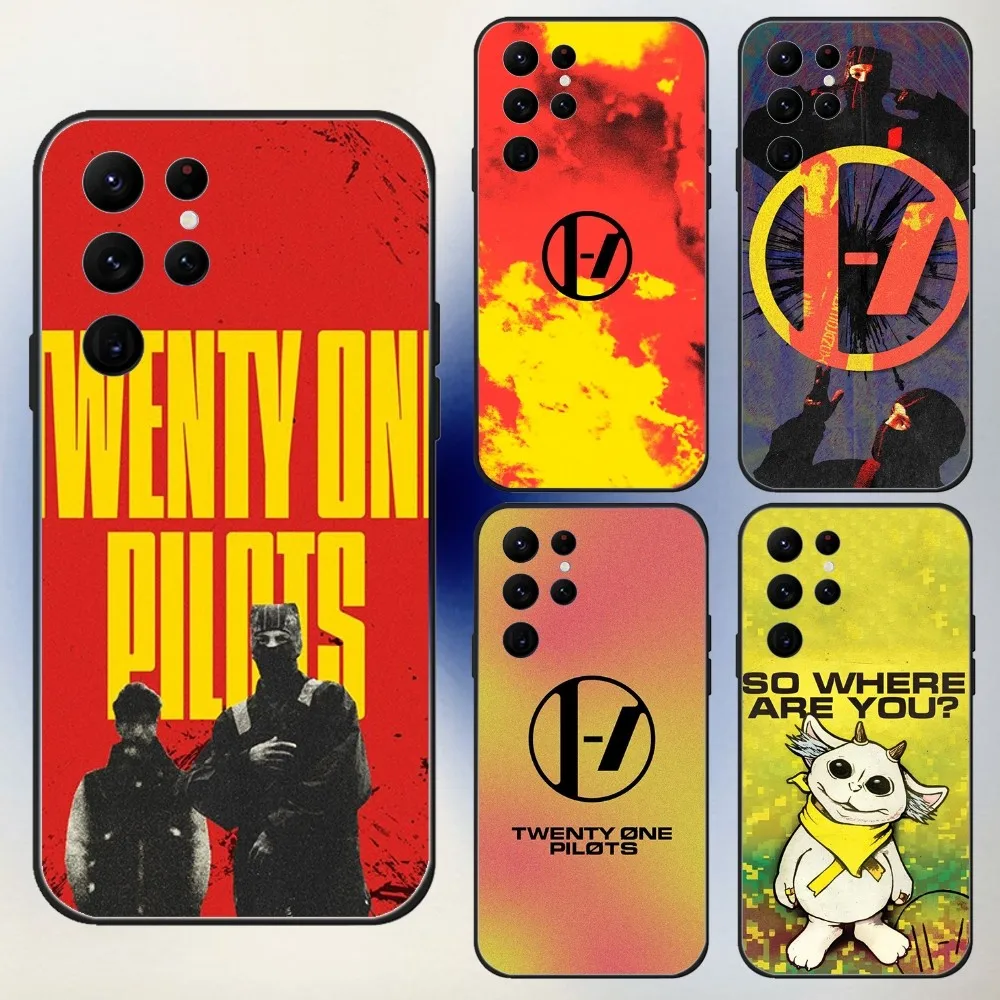 T-Twenty One Pilots  Phone Case For Samsung S24,23,22,30,21,10,9,Ultra,Plus,Lite,FE,5G Black Soft Case