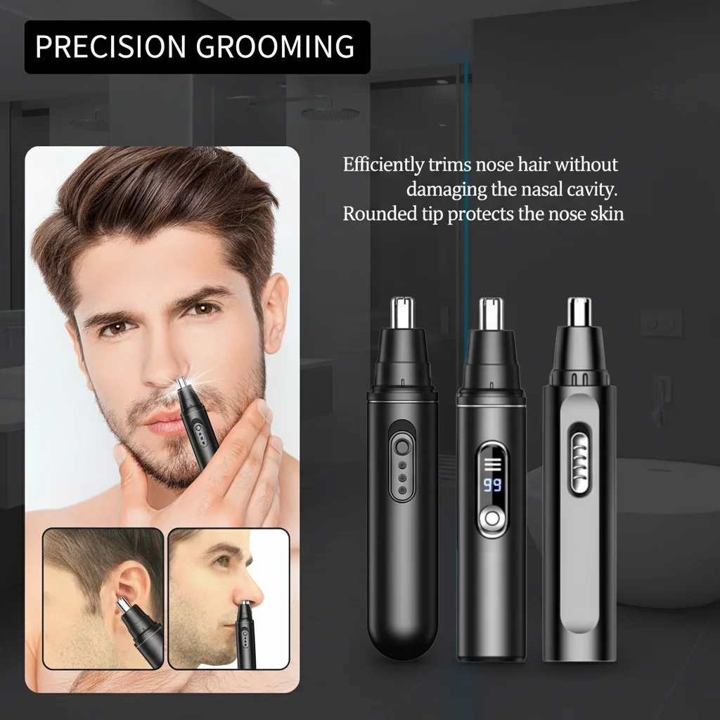 Electric Nose Hair Trimmer for Men Rechargeable Nasal Hair Cleaning Device Nose Scraping & Hair Repair Tool